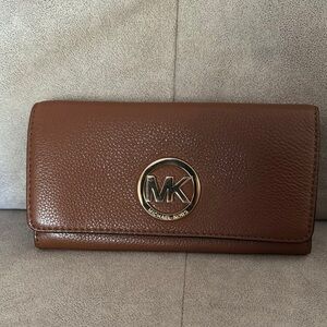 Michael Kors Tan Pebbled Leather Wallet